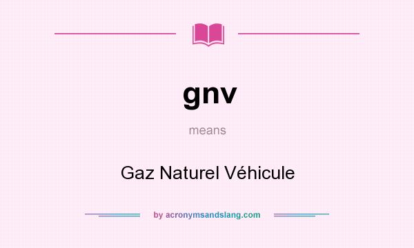 What does gnv mean? It stands for Gaz Naturel Véhicule