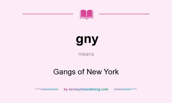 What does gny mean? It stands for Gangs of New York
