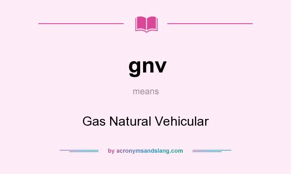 What does gnv mean? It stands for Gas Natural Vehicular