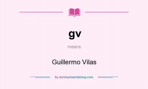 What does gv mean? It stands for Guillermo Vilas