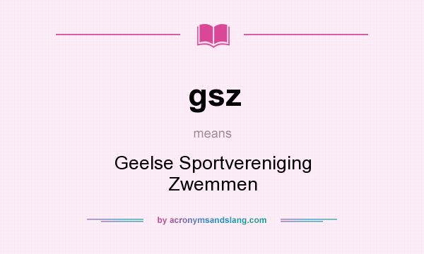 What does gsz mean? It stands for Geelse Sportvereniging Zwemmen