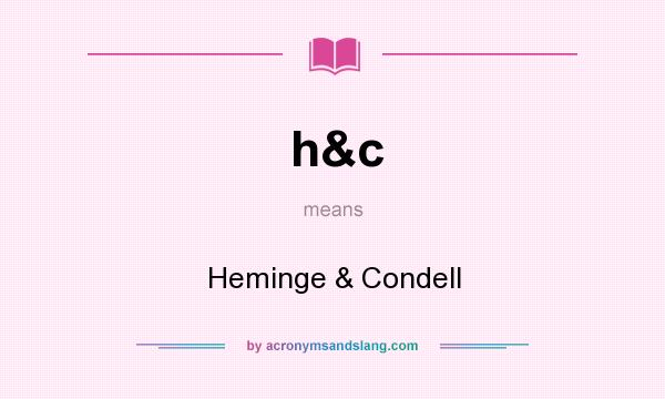 What does h&c mean? It stands for Heminge & Condell