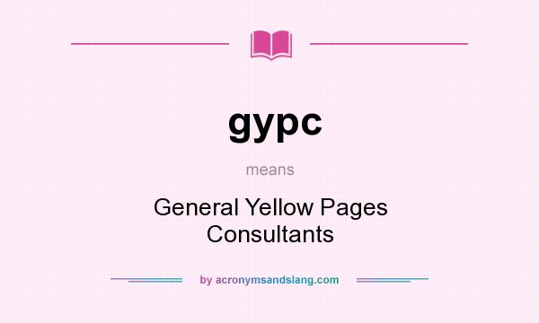 What does gypc mean? It stands for General Yellow Pages Consultants
