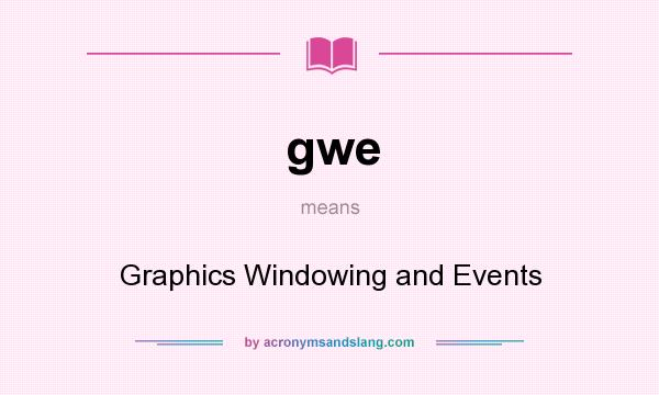 What does gwe mean? It stands for Graphics Windowing and Events
