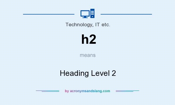What does h2 mean? It stands for Heading Level 2
