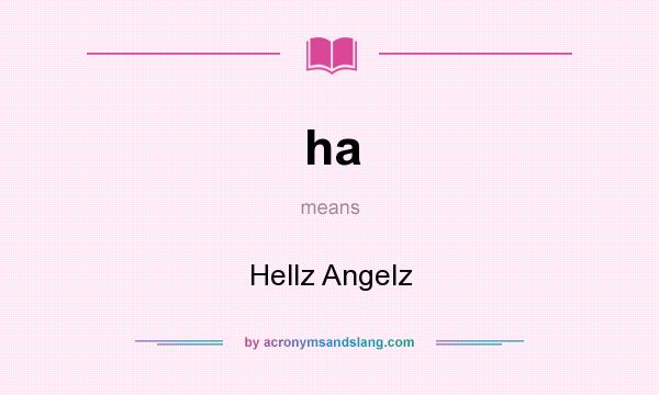 What does ha mean? It stands for Hellz Angelz