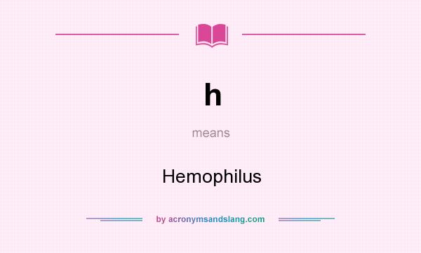 What does h mean? It stands for Hemophilus