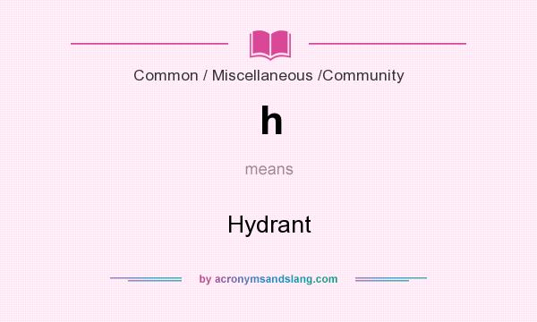 What does h mean? It stands for Hydrant