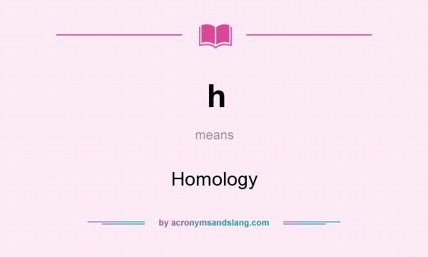 What does h mean? It stands for Homology