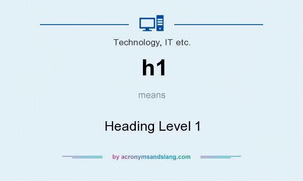 What does h1 mean? It stands for Heading Level 1