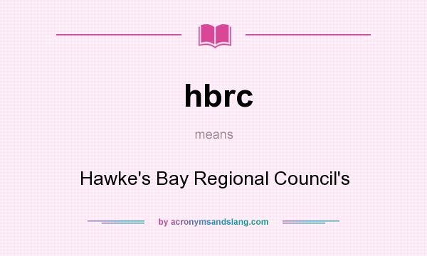 What does hbrc mean? It stands for Hawke`s Bay Regional Council`s