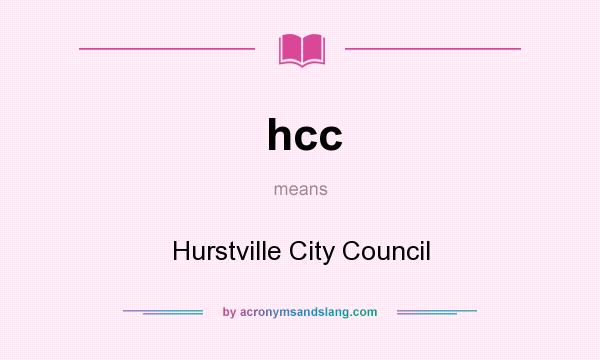 What does hcc mean? It stands for Hurstville City Council