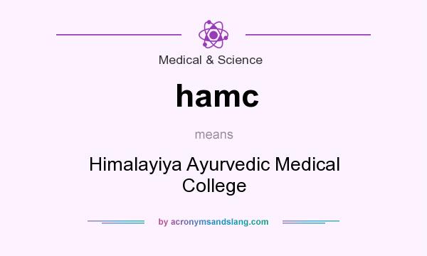 What does hamc mean? It stands for Himalayiya Ayurvedic Medical College