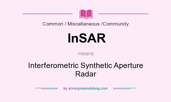 What does InSAR mean? It stands for Interferometric Synthetic Aperture Radar