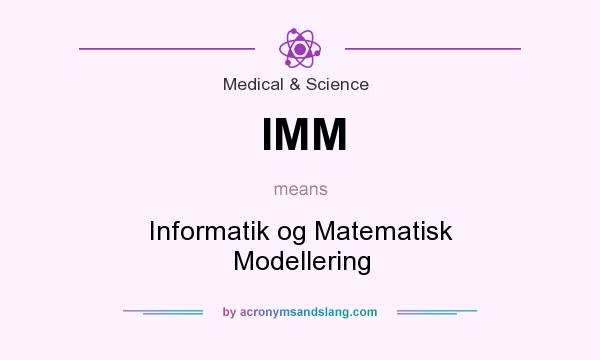 What does IMM mean? It stands for Informatik og Matematisk Modellering