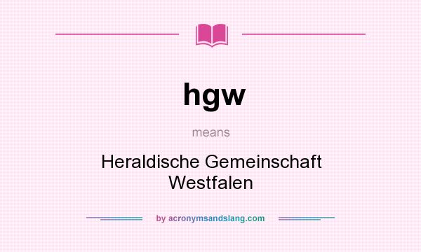 What does hgw mean? It stands for Heraldische Gemeinschaft Westfalen