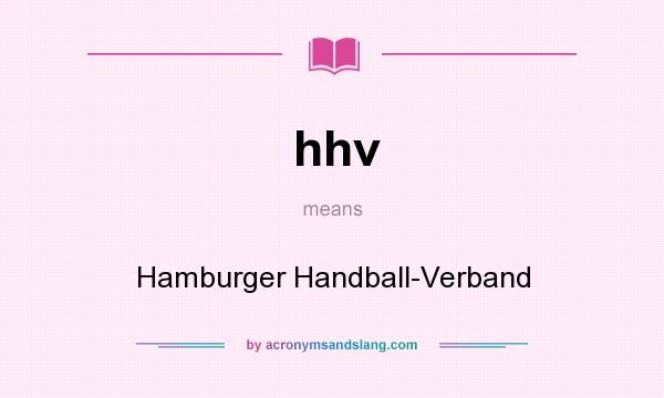 What does hhv mean? It stands for Hamburger Handball-Verband