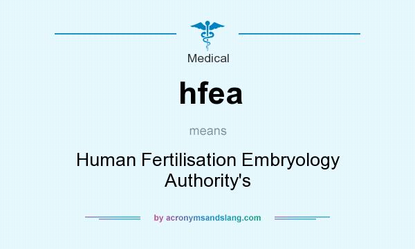 What does hfea mean? It stands for Human Fertilisation Embryology Authority`s