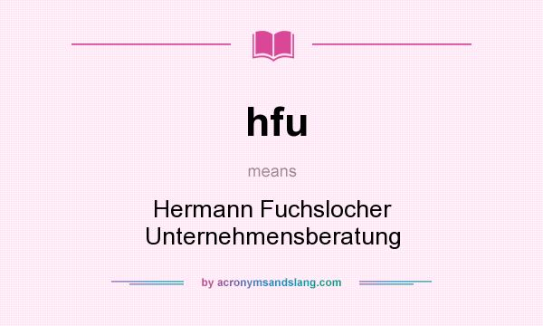What does hfu mean? It stands for Hermann Fuchslocher Unternehmensberatung