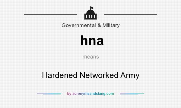 What does hna mean? It stands for Hardened Networked Army