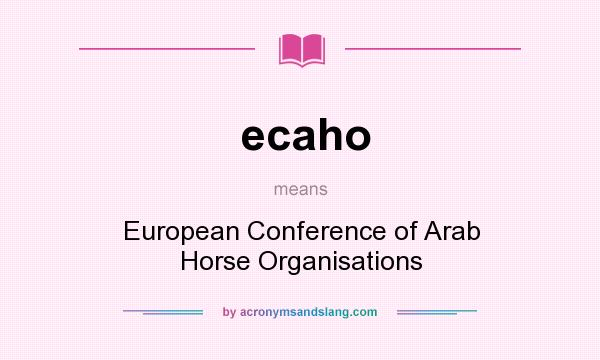 What does ecaho mean? It stands for European Conference of Arab Horse Organisations