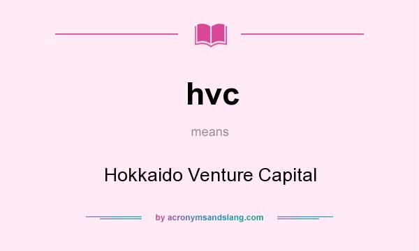 What does hvc mean? It stands for Hokkaido Venture Capital