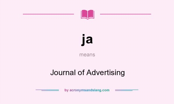 What does ja mean? It stands for Journal of Advertising