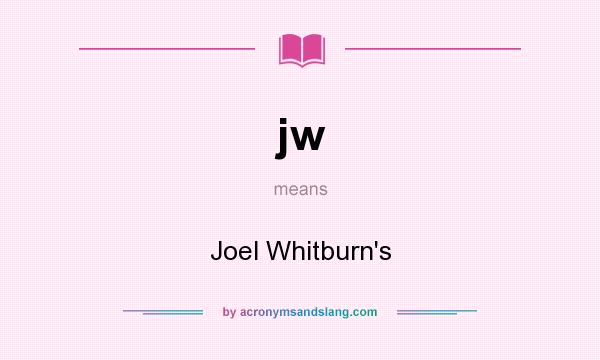 What does jw mean? It stands for Joel Whitburn`s