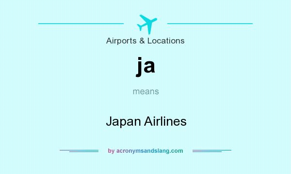 What does ja mean? It stands for Japan Airlines