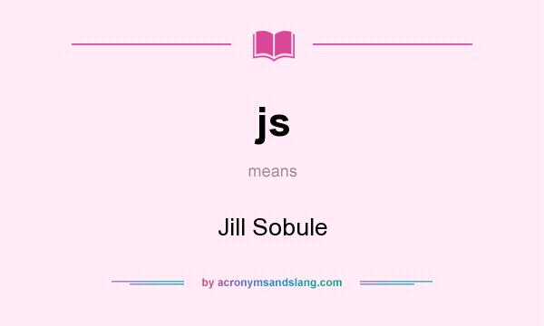 What does js mean? It stands for Jill Sobule