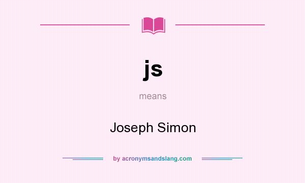 What does js mean? It stands for Joseph Simon