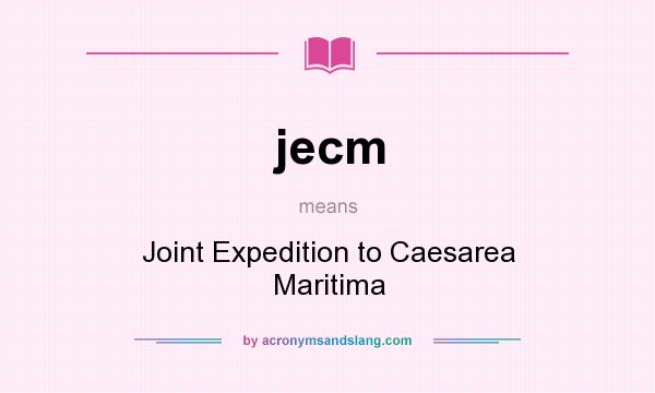 What does jecm mean? It stands for Joint Expedition to Caesarea Maritima