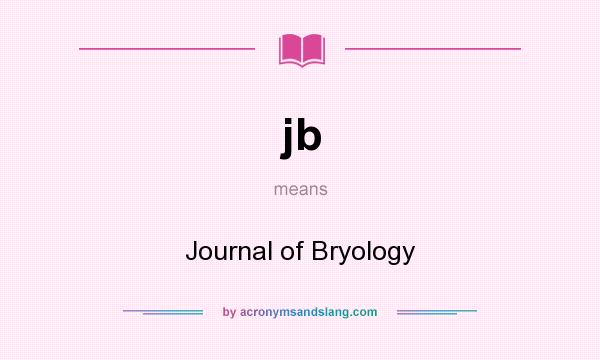 What does jb mean? It stands for Journal of Bryology