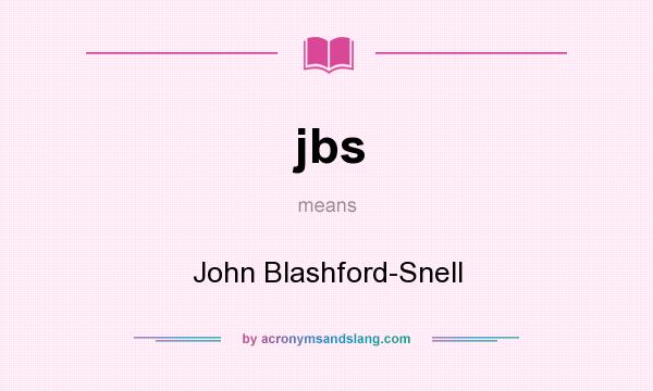 What does jbs mean? It stands for John Blashford-Snell