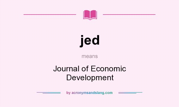 What does jed mean? It stands for Journal of Economic Development