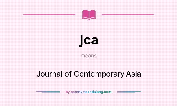 What does jca mean? It stands for Journal of Contemporary Asia