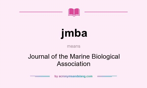 What does jmba mean? It stands for Journal of the Marine Biological Association