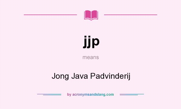 What does jjp mean? It stands for Jong Java Padvinderij