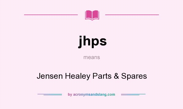 What does jhps mean? It stands for Jensen Healey Parts & Spares