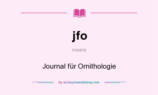 What does jfo mean? It stands for Journal für Ornithologie