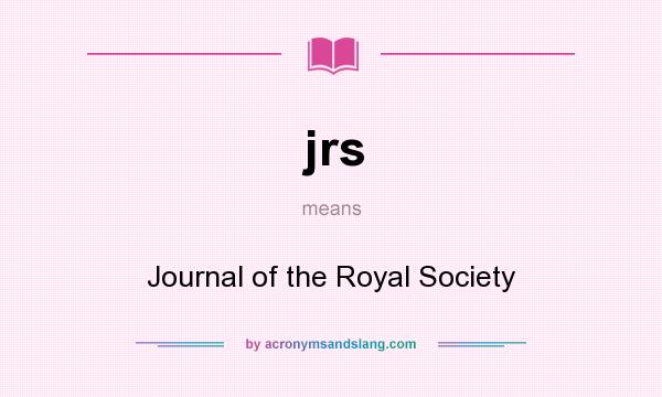 What does jrs mean? It stands for Journal of the Royal Society
