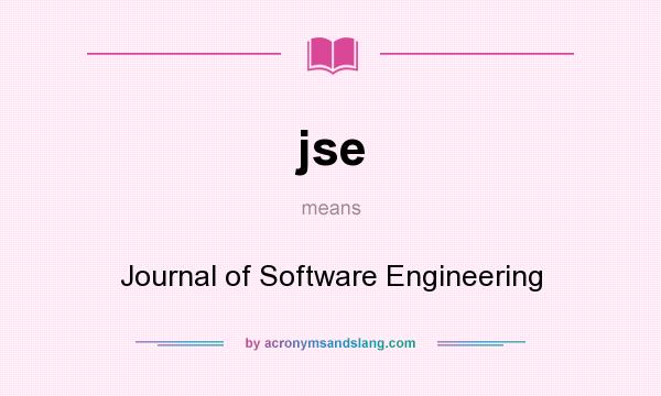 What does jse mean? It stands for Journal of Software Engineering
