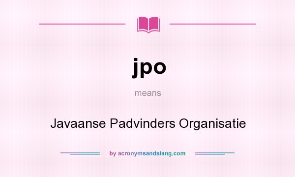 What does jpo mean? It stands for Javaanse Padvinders Organisatie
