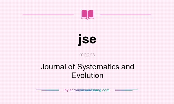 What does jse mean? It stands for Journal of Systematics and Evolution