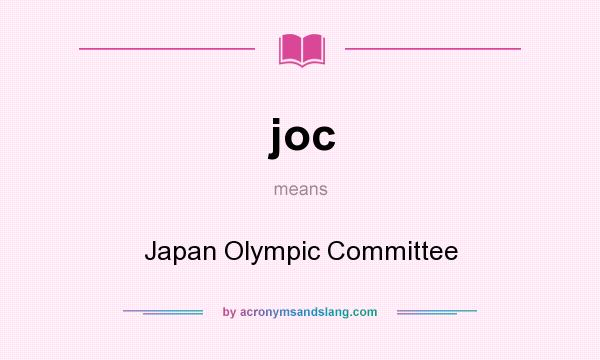 What does joc mean? It stands for Japan Olympic Committee