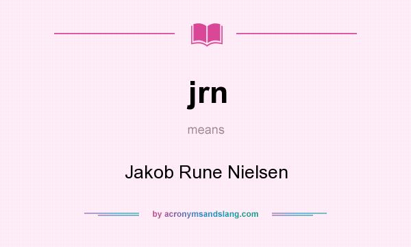 What does jrn mean? It stands for Jakob Rune Nielsen