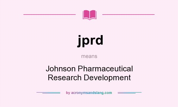 What does jprd mean? It stands for Johnson Pharmaceutical Research Development