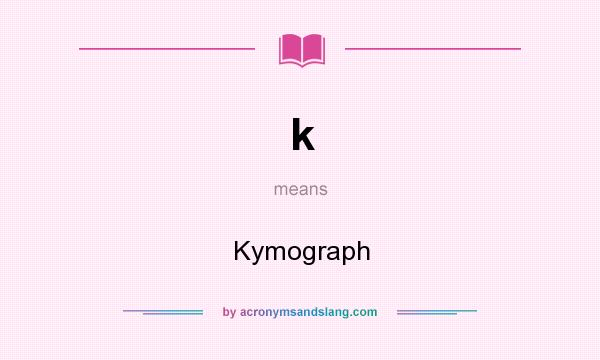 What does k mean? It stands for Kymograph