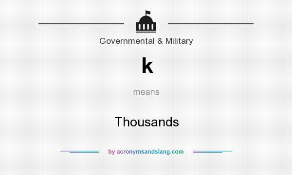 What does k mean? It stands for Thousands