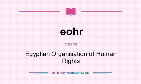 What does eohr mean? It stands for Egyptian Organisation of Human Rights